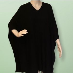 Black knit poncho